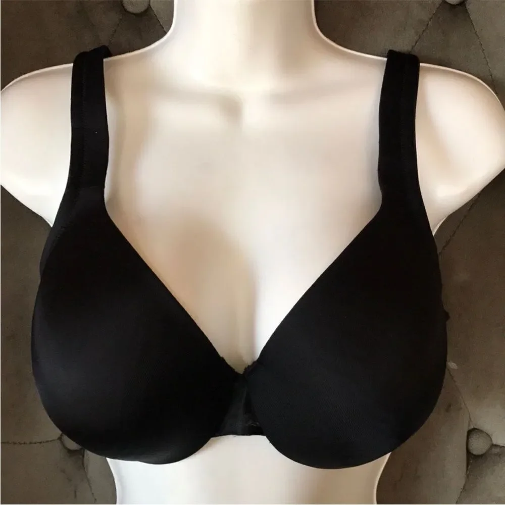 Lane Bryant Cacique lightly lined Satin Full Coverage Bra Black
